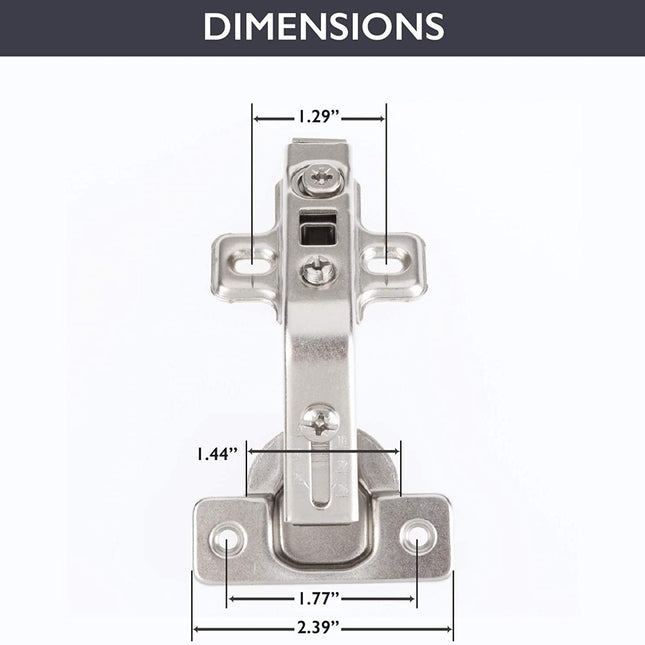 Corner Cabinet Hinges Satin Nickel, 2 Pack - Frameless Self Closing 135 Degree Lazy Susan Kitchen Cabinet Door Hinge Hardware