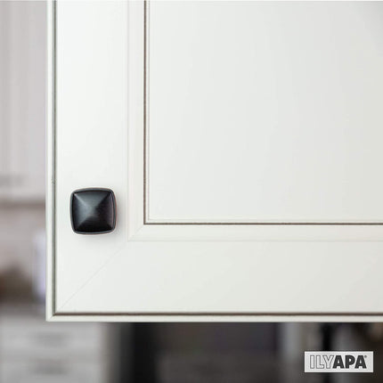 Oil Rubbed Bronze Square Kitchen Cabinet Knobs - 10 Pack of Drawer Handles Hardware