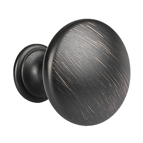 Ilyapa Oil Rubbed Bronze Kitchen Cabinet Knobs - 5 Pack of Round Drawer Handles