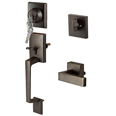 Modern Style Exterior Handle Set - Low Profile Contemporary Design - Oil Rubbed BronzeFinish