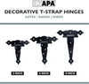 Ilyapa Heavy Duty Gate Hinges, 6 Pack - 6 Inch Decorative Outdoor T Strap Hinges for Barn Door, Shed or Wooden Fences