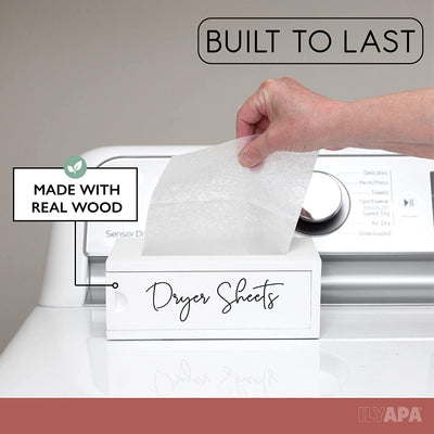Ilyapa Dryer Sheet Dispenser-White Magnetic Dryer Sheet Storage for Laundry
