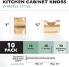 Ilyapa Brushed Gold Kitchen Cabinet Knobs - Minimalist Cylindrical Whistle Knob Handles - 10 Pack of Kitchen Cabinet Hardware