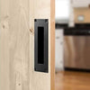 Flush Pull Handle 2 Pack, Black Stainless Steel - Barn Door Handles for Sliding Closet, Cabinet or Pocket Doors