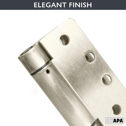 2 Pack of Self Closing Door Hinges Satin Nickel - 4 x 4 Inch Interior Hinges for Doors with 1/4" Radius