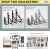 Heavy Duty Floating Shelf Brackets, 4 Pack - 4x6 Inch Decorative Metal Shelf Holders for Wall Mount Shelves