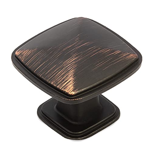 Oil Rubbed Bronze Square Kitchen Cabinet Knobs - 25 Pack of Drawer Handles Hardware