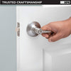 Ilyapa Privacy Door Lever for Bed/Bath - Contemporary, Satin Nickel Reversible Interior Keyless Turn Thumb Locking Door Leverset, Satin Nickel, 10 Pack