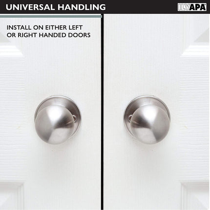 Ilyapa Half Dummy Door Knob - Ball, Satin Nickle 6 Pack
