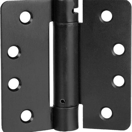 2 Pack of Self Closing Door Hinges Black - 4 x 4 Inch Interior Hinges for Doors with 1/4" Radius