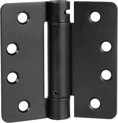 2 Pack of Self Closing Door Hinges Black - 4 x 4 Inch Interior Hinges for Doors with 1/4" Radius