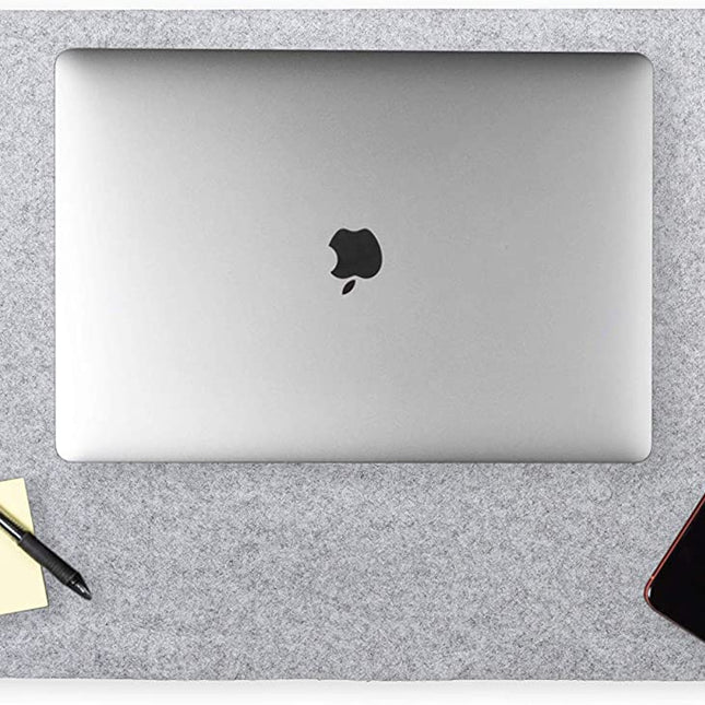 Felt Desk Pad, Gray Heather - 36 x 17 Inch Office Computer Mat for Desk