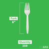 250 Compostable Forks - Heavyweight Biodegradable Fork Set - Bulk Disposable Cutlery for Party or Wedding