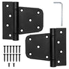 Heavy Duty Shed Door Hinges, 2 Pack - Black Square for Gate, Barn or Storage Shed