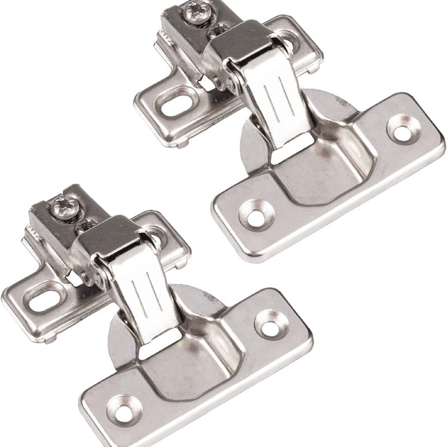 Self Closing Cabinet Hinges Satin Nickel, 50 Pack - 1/2 Inch Euro Face Frame Concealed Kitchen Cabinet Door Hinge Hardware