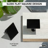 Ilyapa Flat Black Kitchen Cabinet Knobs - Square Drawer Handles - 25 Pack of Kitchen Cabinet Hardware