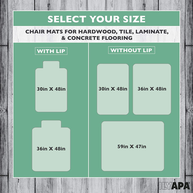 Office Chair Mat for Hardwood Floors 36 x 48 - Floor Mats for Desk Chairs