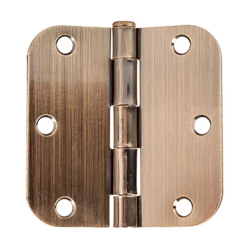 18 Pack of Door Hinges, Antique Brass - 3.5 x 3.5 Inch Interior Hinges for Doors