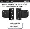 Heavy Duty Shed Door Hinges, 2 Pack - Black Square for Gate, Barn or Storage Shed