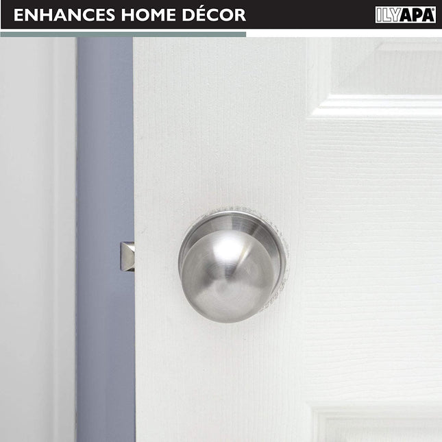 Ilyapa Half Dummy Door Knob - Ball, Satin Nickle 3 Pack
