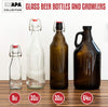 Glass Growlers for Beer, 3 Pack - 64 oz Growler Set with Lids - Great for Home Brewing, Kombucha & More