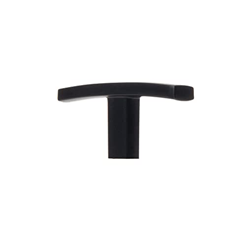 Black Kitchen Cabinet Knobs, 10 Pack - Curved T-Knob Drawer Pull Handle Hardware