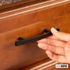 Black Kitchen Cabinet Handles - 3 Inch Hole Center Curved Bar Pulls - 10 Pack of Kitchen Cabinet Hardware