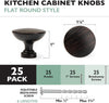 Ilyapa Oil Rubbed Bronze Kitchen Cabinet Knobs - Round Drawer Handles - 25 Pack of Kitchen Cabinet Hardware