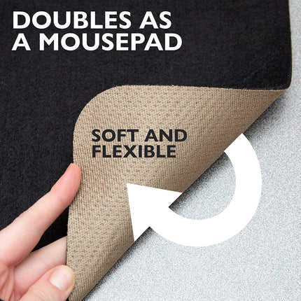 Felt Desk Pad, Black Heather - 36 x 17 Inch Office Computer Mat for Desk