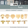 Ilyapa Brushed Gold Kitchen Cabinet Knobs, 10 Pack - Curved T-Knob Drawer Pull Handle Hardware