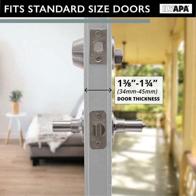 Entry Door Handle and Deadbolt Lock Set, 3 Pack - Satin Nickel Lever
