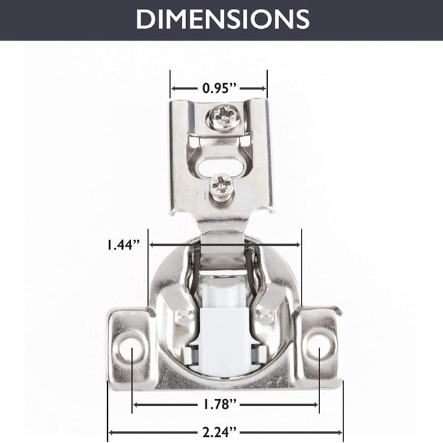 Soft Close Cabinet Hinge 50 Pack, Satin Nickel - 1/2 Inch Face Frame Concealed Kitchen Cabinet Door Hinges Hardware