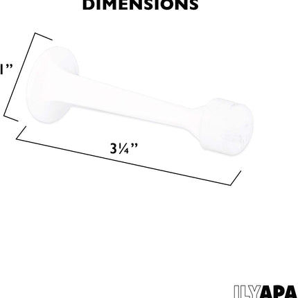 Ilyapa 5 Pack of Door Stops Satin Nickel - 3 1/4 Inch Door Stop - Rubber Bumper