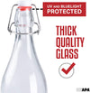 32 oz Clear Glass Beer Bottles for Home Brewing - 6 Pack with Airtight Rubber Seal Flip Caps