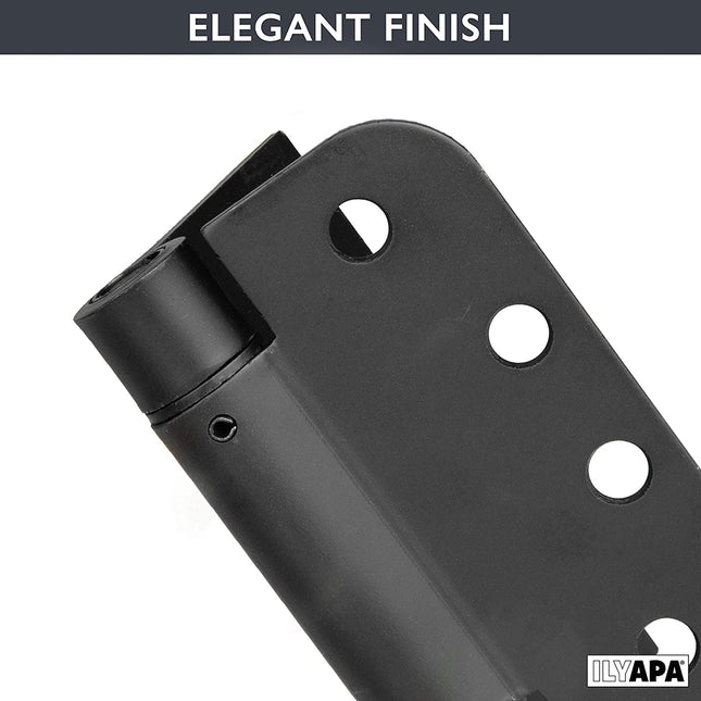 2 Pack of Self Closing Door Hinges Black - 4 x 4 Inch Interior Hinges for Doors with Square Corners 5/8" Radius