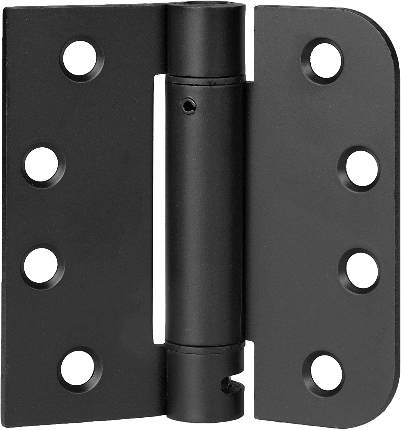 2 Pack of Self Closing Door Hinges Black - 4 x 4 Inch Interior Hinges for Doors with Square Corners 5/8" Radius