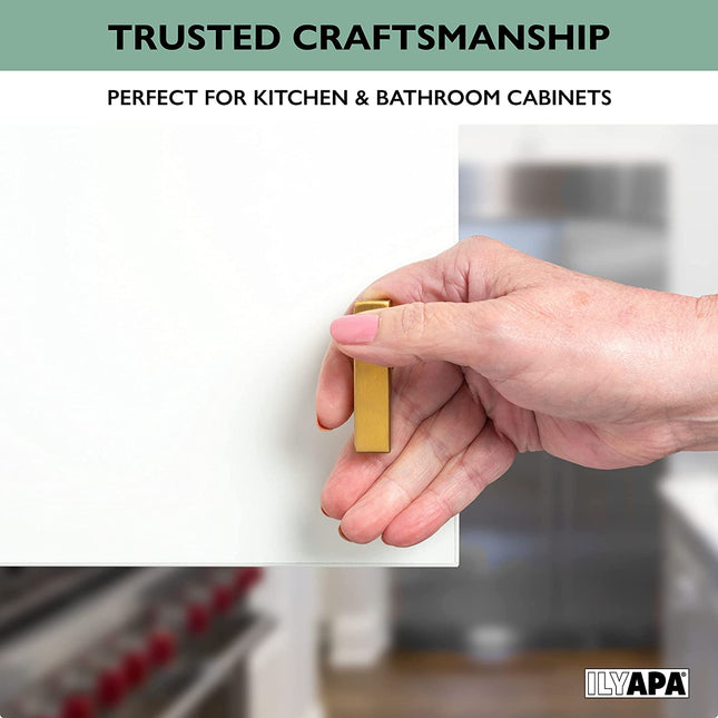 Brushed Gold Kitchen Cabinet Knobs, 25 Pack - Square T-Knob Drawer Pull Handle Hardware