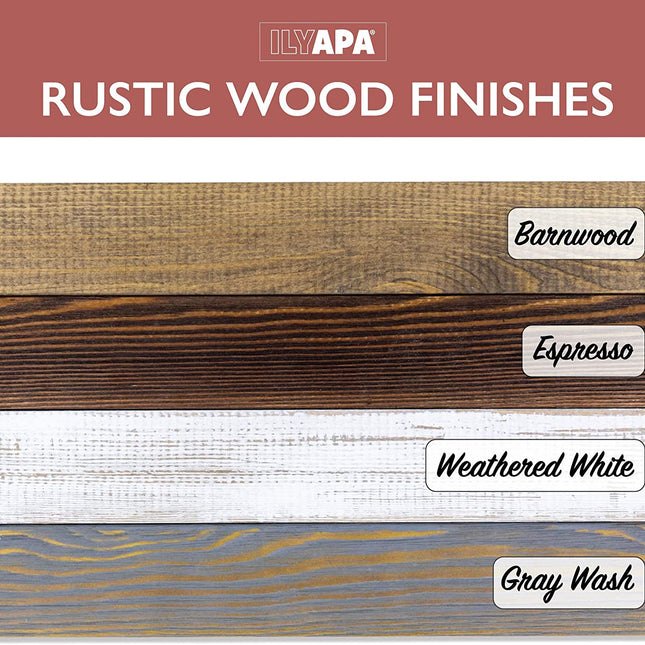 Ilyapa Window Frame Wall Decor 2 Pack - 11x15" Rustic Wood