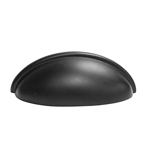 Black Kitchen Cabinet Pulls - 3 Inch Hole Center Bin Cup Drawer Handles - 5 Pack of Kitchen Cabinet Hardware