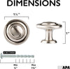Satin Nickel Kitchen Cabinet Knobs - Round Ringed Drawer Handles - 10 Pack of Kitchen Cabinet Hardware
