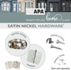 Interior Privacy Door knob - Keyless Locking Door Handles for Bedroom and Bathroom - Improved Satin Nickel Finish - (6 Pack)