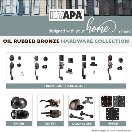 Ilyapa Front Entry Door Handle Set with Deadbolt - Heritage, Oil Rubbed Bronze