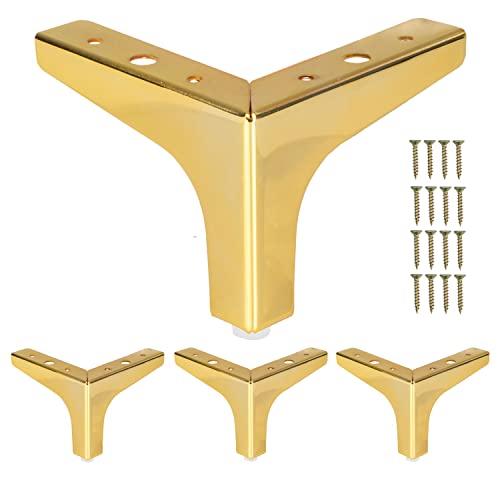 Ilyapa Triangular Metal Furniture Feet - Set of 4 Gold Mid Century Mod ilyapa Ilyapa Triangular Metal Furniture Feet - Set of 4 Gold Mid Century Mod ilyapa
