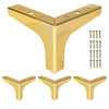 Ilyapa Triangular Metal Furniture Feet - Set of 4 Gold Mid Century Modern 4 Inch