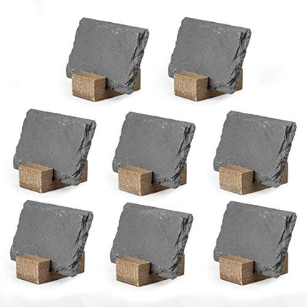 Mini Chalkboard Signs for Tables, 8 Pack - Rustic 2x3 Inch Small Slate Tabletop Chalk Boards with Wood Stands Set