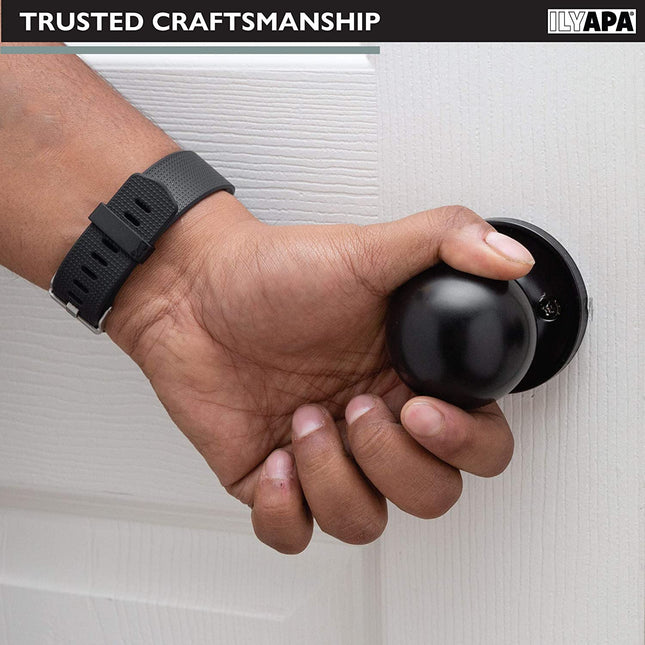 Ilyapa Half Dummy Door Knob - Ball, Matte Black 6 Pack