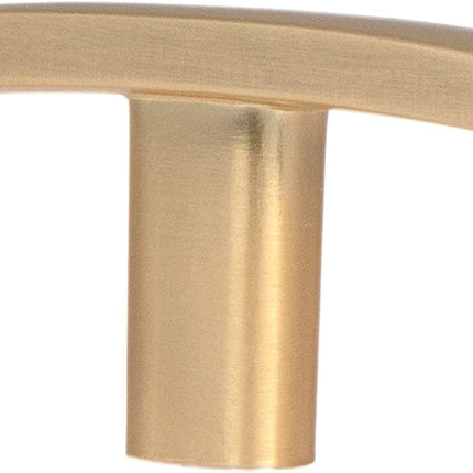 Ilyapa Brushed Gold Kitchen Cabinet Knobs, 10 Pack - Curved T-Knob Drawer Pull Handle Hardware