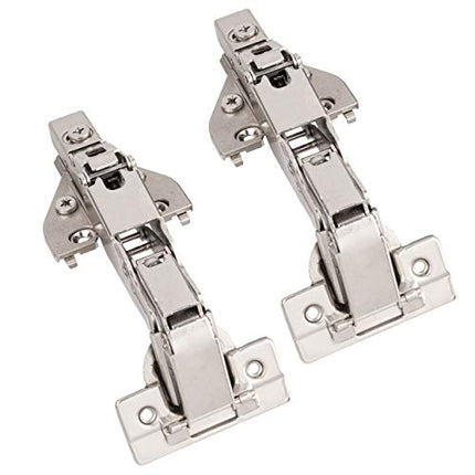 Corner Cabinet Hinges Satin Nickel, 2 Pack - Frameless Soft Close 165 Degree Lazy Susan Kitchen Cabinet Door Hinge Hardware