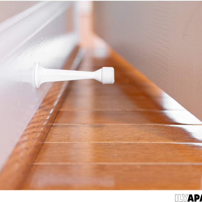10 Pack of Door Stops White - 3 1/4 Inch Heavy Duty Door Stop with Rubber Bumper