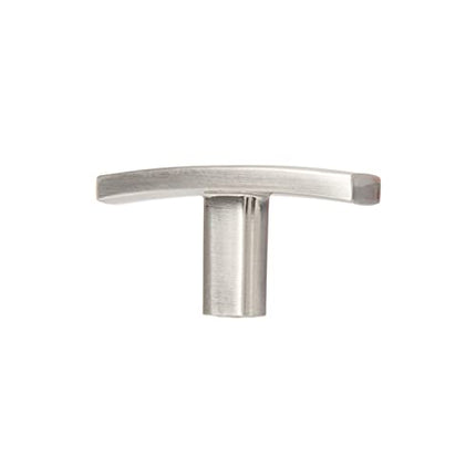 Satin Nickel Kitchen Cabinet Knobs, 10 Pack - Curved T-Knob Drawer Pull Handle Hardware